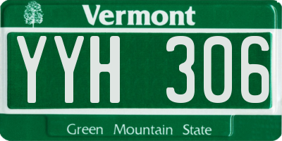 VT license plate YYH306