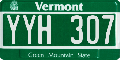 VT license plate YYH307