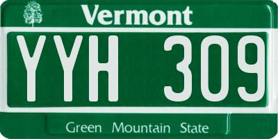 VT license plate YYH309