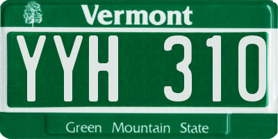 VT license plate YYH310