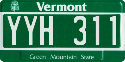 VT license plate YYH311