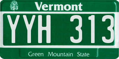 VT license plate YYH313