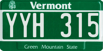 VT license plate YYH315