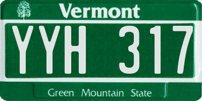 VT license plate YYH317