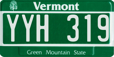 VT license plate YYH319