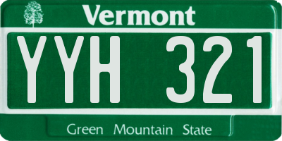 VT license plate YYH321