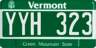 VT license plate YYH323