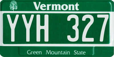 VT license plate YYH327