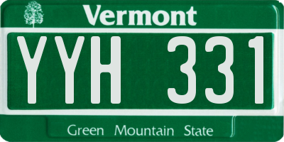 VT license plate YYH331