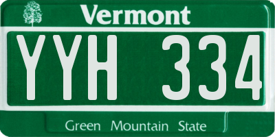 VT license plate YYH334