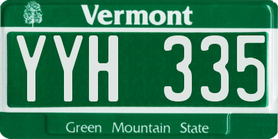 VT license plate YYH335