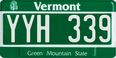 VT license plate YYH339
