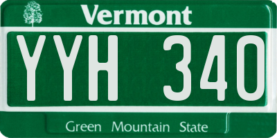 VT license plate YYH340