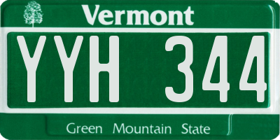 VT license plate YYH344
