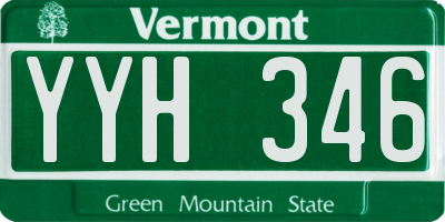VT license plate YYH346