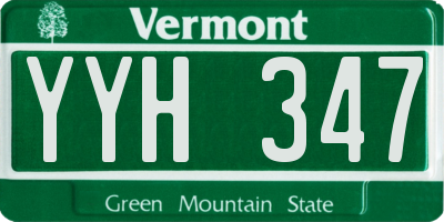 VT license plate YYH347
