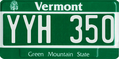 VT license plate YYH350