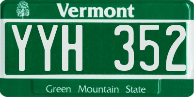 VT license plate YYH352