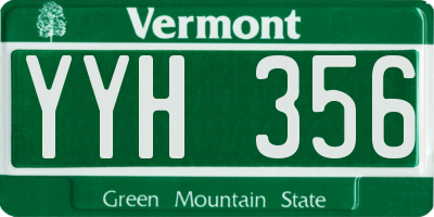 VT license plate YYH356