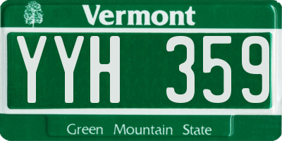 VT license plate YYH359