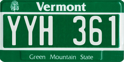 VT license plate YYH361
