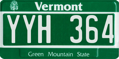 VT license plate YYH364