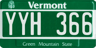 VT license plate YYH366