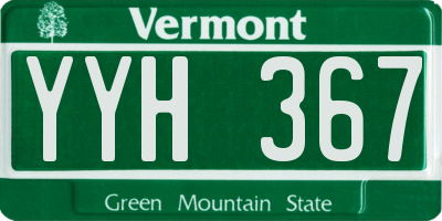 VT license plate YYH367