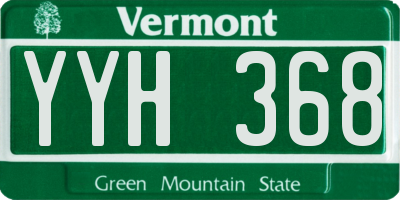 VT license plate YYH368