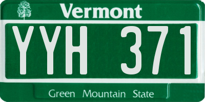 VT license plate YYH371