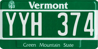VT license plate YYH374