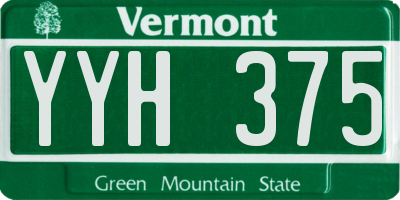 VT license plate YYH375