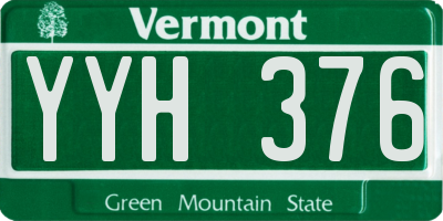VT license plate YYH376