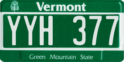VT license plate YYH377