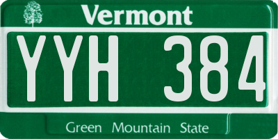 VT license plate YYH384