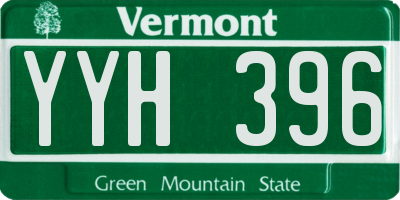 VT license plate YYH396
