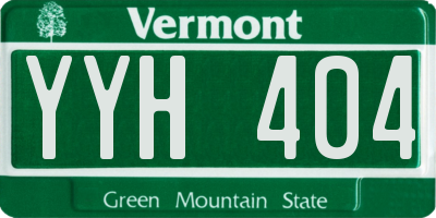 VT license plate YYH404