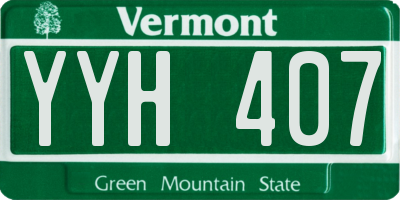 VT license plate YYH407