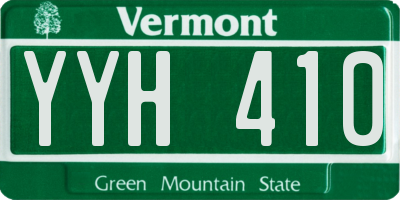 VT license plate YYH410