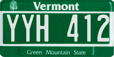VT license plate YYH412