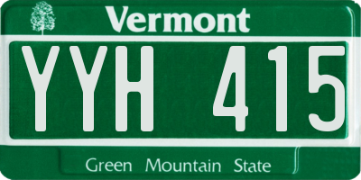 VT license plate YYH415