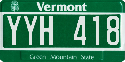 VT license plate YYH418