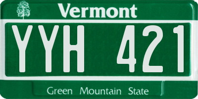 VT license plate YYH421