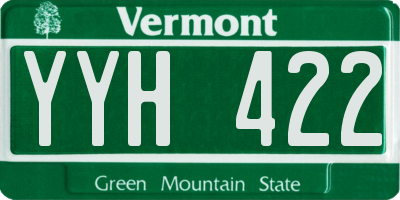 VT license plate YYH422