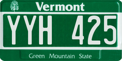 VT license plate YYH425
