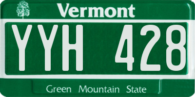 VT license plate YYH428