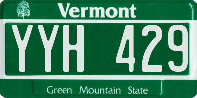 VT license plate YYH429