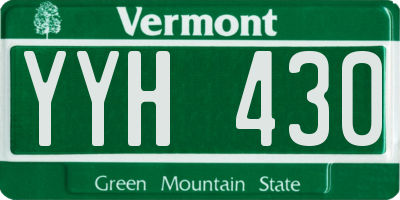 VT license plate YYH430