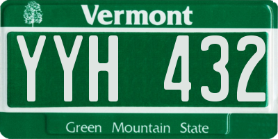 VT license plate YYH432