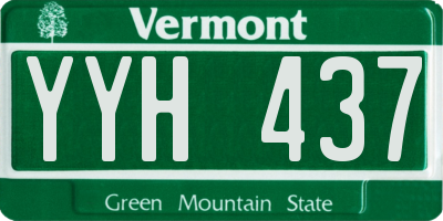 VT license plate YYH437